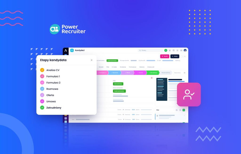 Pasek etapów kandydata w AI Power Recruiter na karcie Kandydata